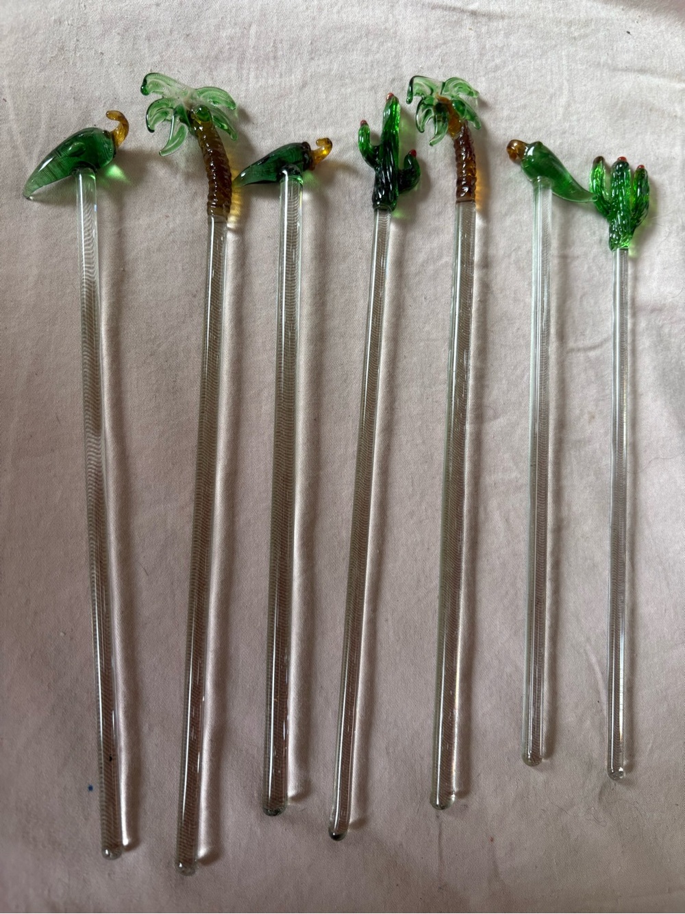 Green Glass Habitat Accent Sticks - Tropical chili & Palm Set